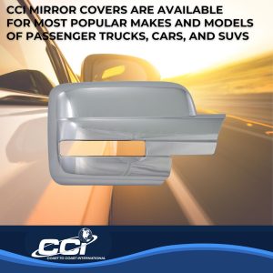 Coast to Coast Exterior Mirror Cover, Full Cover, Chrome Plated, ABS Plastic, Set of 2 – CCIMC67421