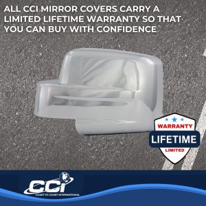 Coast to Coast Exterior Mirror Cover, Full Cover, Chrome Plated, ABS Plastic, Set of 2 – CCIMC67424