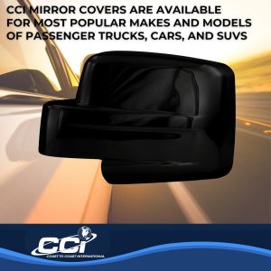 Coast to Coast Exterior Mirror Cover, Full Cover, Black, ABS Plastic, Set of 2 – CCIMC67424BK