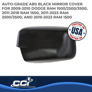 Coast to Coast Exterior Mirror Cover, Full Cover, Black, ABS Plastic, Set of 2 – CCIMC67443BLK