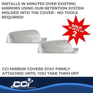 Coast to Coast Exterior Mirror Cover, Top Half Replacement, Chrome Plated, ABS Plastic, Set of 2 – CCIMC67467R