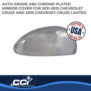 Coast to Coast Exterior Mirror Cover, Full Cover, Chrome Plated, ABS Plastic, Set of 2 – CCIMC67479