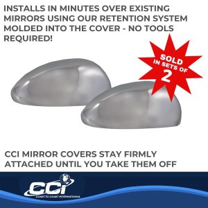 Coast to Coast Exterior Mirror Cover, Full Cover, Chrome Plated, ABS Plastic, Set of 2 – CCIMC67479