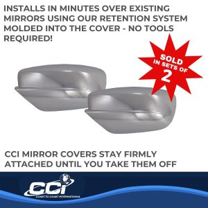 Coast to Coast Exterior Mirror Cover, Full Cover, Chrome Plated, ABS Plastic, Set of 2 – CCIMC67481