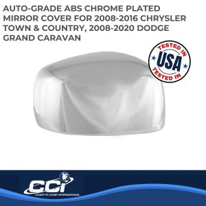 Coast to Coast Exterior Mirror Cover, Full Cover, Chrome Plated, ABS Plastic, Set of 2 – CCIMC67488