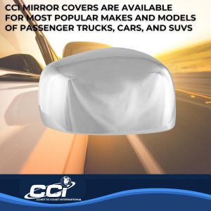 Coast to Coast Exterior Mirror Cover, Full Cover, Chrome Plated, ABS Plastic, Set of 2 – CCIMC67488