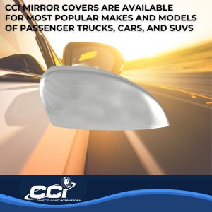Coast to Coast Exterior Mirror Cover, Top Half Cover, Chrome Plated, ABS Plastic, Set of 2 – CCIMC67491