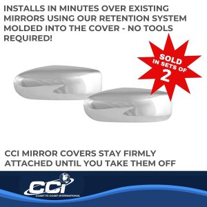Coast to Coast Exterior Mirror Cover, Full Cover, Chrome Plated, ABS Plastic, Set of 2 – CCIMC67493