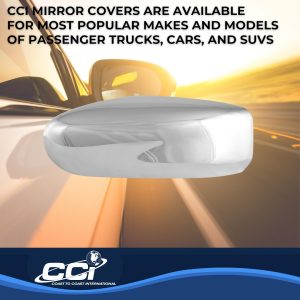 Coast to Coast Exterior Mirror Cover, Full Cover, Chrome Plated, ABS Plastic, Set of 2 – CCIMC67493