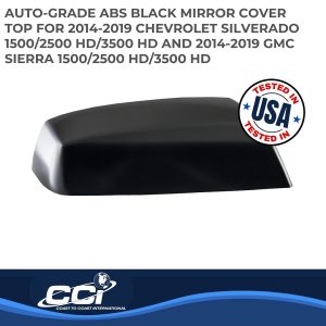 Coast to Coast Exterior Mirror Cover, Top Half Cover, Gloss Black, ABS Plastic, Set of 2 – CCIMC67495BLK
