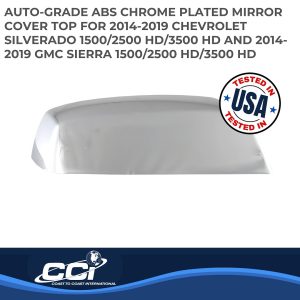 Coast to Coast Exterior Mirror Cover, Top Half Replacement Cover, Chrome Plated, ABS Plastic, Set of 2 – CCIMC67495R