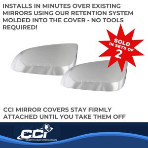 Coast to Coast Exterior Mirror Cover, Top Half Cover, Chrome Plated, ABS Plastic, Set of 2 – CCIMC67498T
