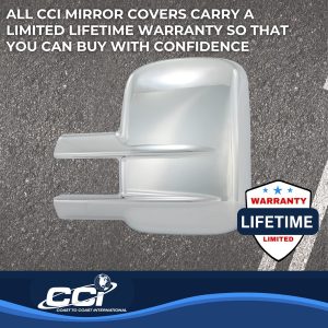 Coast to Coast Exterior Mirror Cover, Full Towing Mirror Cover, Chrome Plated, ABS Plastic, Set of 2 – CCIMC67502