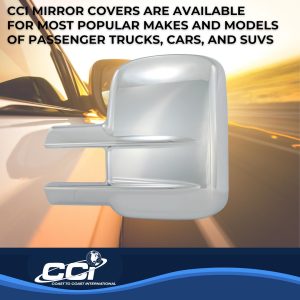 Coast to Coast Exterior Mirror Cover, Full Towing Mirror Cover, Chrome Plated, ABS Plastic, Set of 2 – CCIMC67502