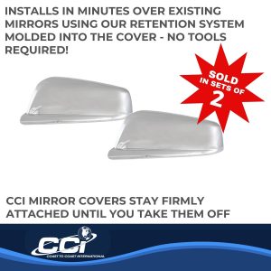 Coast to Coast Exterior Mirror Cover, Full Cover, Chrome Plated, ABS Plastic, Set of 2 – CCIMC67505
