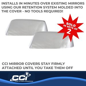 Coast to Coast Exterior Mirror Cover, Top Half Cover, Chrome Plated, ABS Plastic, Set of 2 – CCIMC67507R
