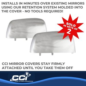 Coast to Coast Exterior Mirror Cover, Top Half Replacement, Chrome Plated, ABS Plastic, Set of 2 – CCIMC67509R