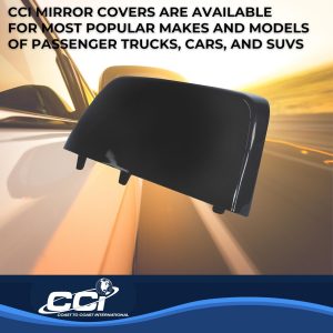 Coast to Coast Exterior Mirror Cover, Replacement Top Half Cover, Painted, Gloss Black, ABS Plastic, Set of 2 – MC67509RBK