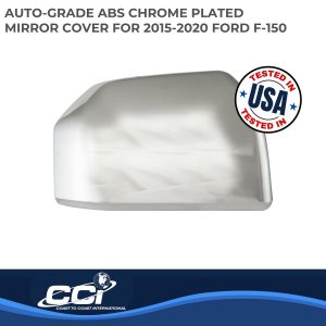 Coast to Coast Exterior Mirror Cover, Top Half Mirror Cover, Chrome Plated, ABS Plastic, Set of 2 – CCIMC67511