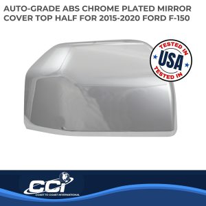 Coast to Coast Exterior Mirror Cover, Top Half Replacement, Chrome Plated, ABS Plastic, Set of 2 – CCIMC67511R