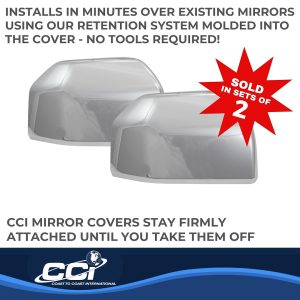 Coast to Coast Exterior Mirror Cover, Top Half Replacement, Chrome Plated, ABS Plastic, Set of 2 – CCIMC67511R