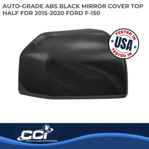 Coast to Coast Exterior Mirror Cover, Top Half Replacement, Black, ABS Plastic, Set of 2 – CCIMC67511RBK