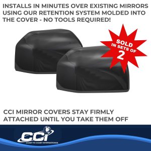 Coast to Coast Exterior Mirror Cover, Top Half Replacement, Black, ABS Plastic, Set of 2 – CCIMC67511RBK