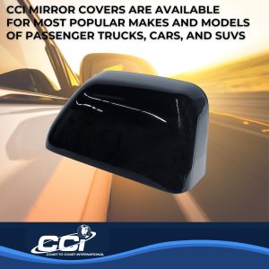 Coast to Coast Exterior Mirror Cover, Replacement Top Half Cover, Painted, Gloss Black, ABS Plastic, Set of 2 – MC67514RBK