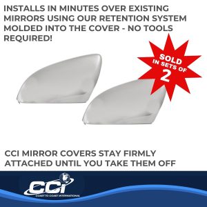 Coast to Coast Exterior Mirror Cover, Top Half Replacement, Chrome Plated, ABS Plastic, Set of 2 – CCIMC67515R