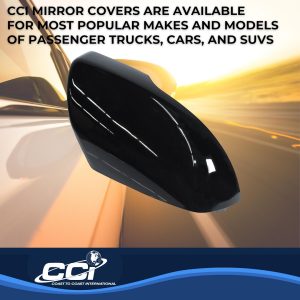 Coast to Coast Exterior Mirror Cover, Replacement Top Half Cover, Painted, Gloss Black, ABS Plastic, Set of 2 – MC67515RBK