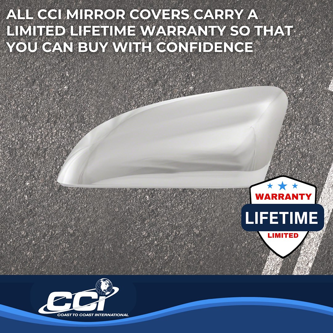 Coast to Coast Exterior Mirror Cover, Top Half Replacement, Chrome Plated, ABS Plastic, Set of 2 – CCIMC67517R