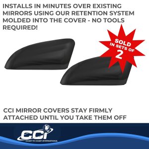 Coast to Coast Exterior Mirror Cover, Top Half Replacement, Gloss Black, ABS Plastic, Set of 2 – CCIMC67517RBK