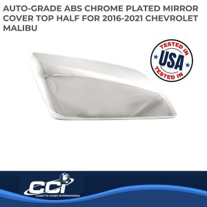Coast to Coast Exterior Mirror Cover, Top Half Replacement Shell, Chrome Plated, ABS Plastic, Set of 2 – CCIMC67521R