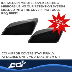 Coast to Coast Exterior Mirror Cover, Top Half Replacement, Black, ABS Plastic, Set of 2 – CCIMC67521RBK