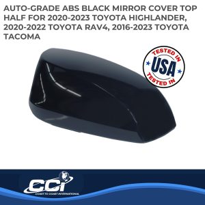 Coast to Coast Exterior Mirror Cover, Replacement Top Half Cover, Painted, Gloss Black, ABS Plastic, Set of 2 – MC67522RBK