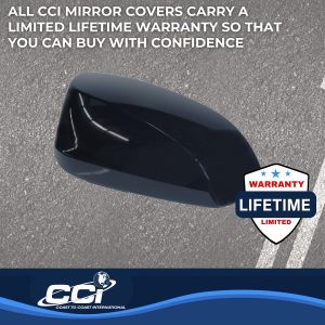 Coast to Coast Exterior Mirror Cover, Replacement Top Half Cover, Painted, Gloss Black, ABS Plastic, Set of 2 – MC67522RBK
