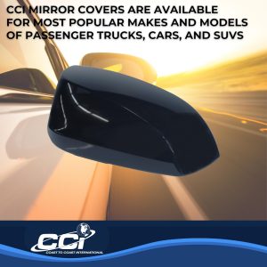 Coast to Coast Exterior Mirror Cover, Replacement Top Half Cover, Painted, Gloss Black, ABS Plastic, Set of 2 – MC67522RBK