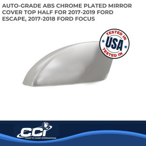 Coast to Coast Exterior Mirror Cover, Top Half Replacement Cover, Chrome Plated, ABS Plastic, Set of 2 – CCIMC67523R