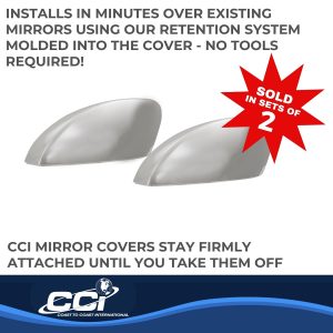 Coast to Coast Exterior Mirror Cover, Top Half Replacement Cover, Chrome Plated, ABS Plastic, Set of 2 – CCIMC67523R