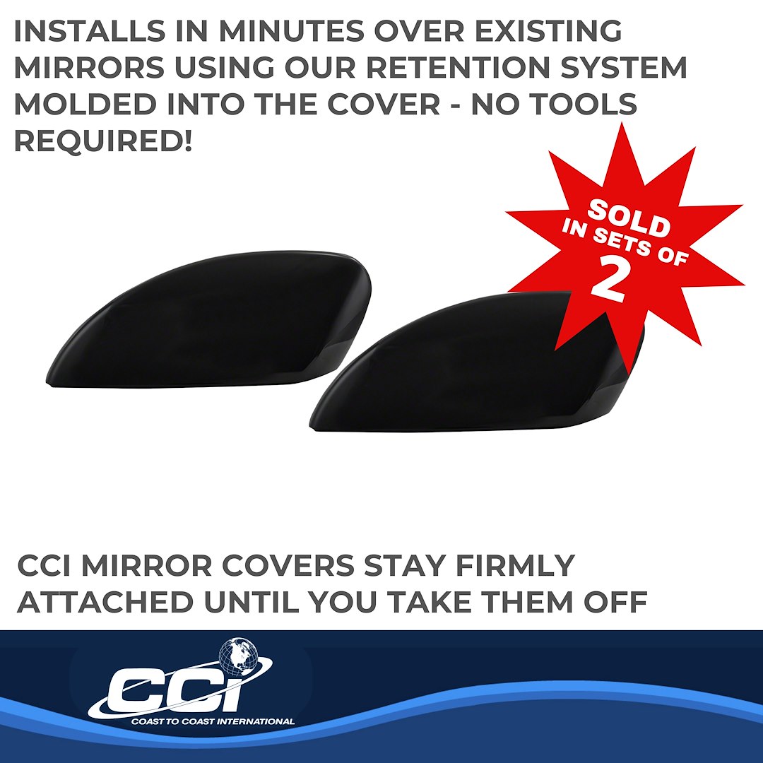 Coast to Coast Exterior Mirror Cover, Top Half Replacement Cover, Black, ABS Plastic, Set of 2 – CCIMC67523RBK