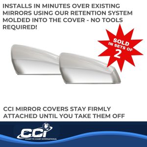 Coast to Coast Exterior Mirror Cover, Top Half Cover OE Replacement, Chrome Plated, ABS Plastic, Set of 2 – CCIMC67524R