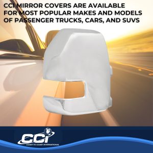 Coast to Coast Exterior Mirror Cover, Full Towing Mirror Cover, With Turn Signal Light Cutout, Chrome Plated, ABS Plastic, Set of 2 – CCIMC67525
