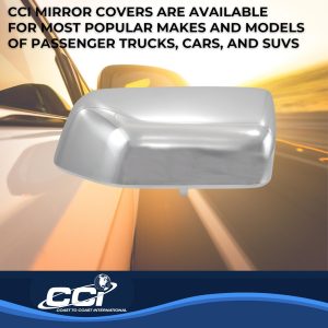 Coast to Coast Exterior Mirror Cover, Top Half Tow Mirror Cover Replacement, Chrome Plated, ABS Plastic, Set of 2 – CCIMC67525R