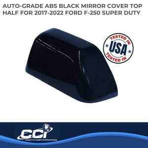 Coast to Coast Exterior Mirror Cover, Replacement Top Half Cover, Painted, Gloss Black, ABS Plastic, Set of 2 – MC67525RBK
