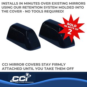 Coast to Coast Exterior Mirror Cover, Replacement Top Half Cover, Painted, Gloss Black, ABS Plastic, Set of 2 – MC67525RBK