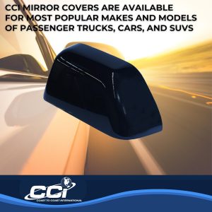 Coast to Coast Exterior Mirror Cover, Replacement Top Half Cover, Painted, Gloss Black, ABS Plastic, Set of 2 – MC67525RBK