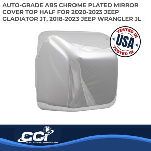 Coast to Coast Exterior Mirror Cover, Top Half Replacement Cover, Chrome Plated, ABS Plastic, Set of 2 – CCIMC67526R