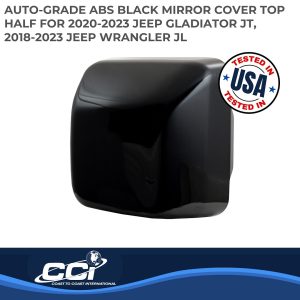 Coast to Coast Exterior Mirror Cover, Top Half Replacement Cover, Black, ABS Plastic, Set of 2 – CCIMC67526RBK