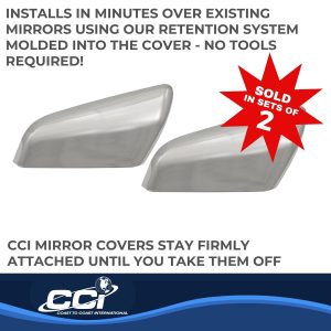 Coast to Coast Exterior Mirror Cover, Top Half Replacement, Chrome Plated, ABS Plastic, Set of 2 – CCIMC67527R