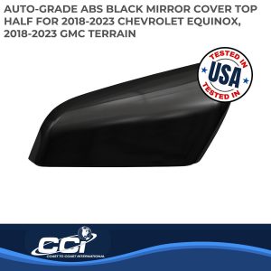 Coast to Coast Exterior Mirror Cover, Top Half Replacement, Gloss Black, ABS Plastic, Set of 2 – MC67527RBK
